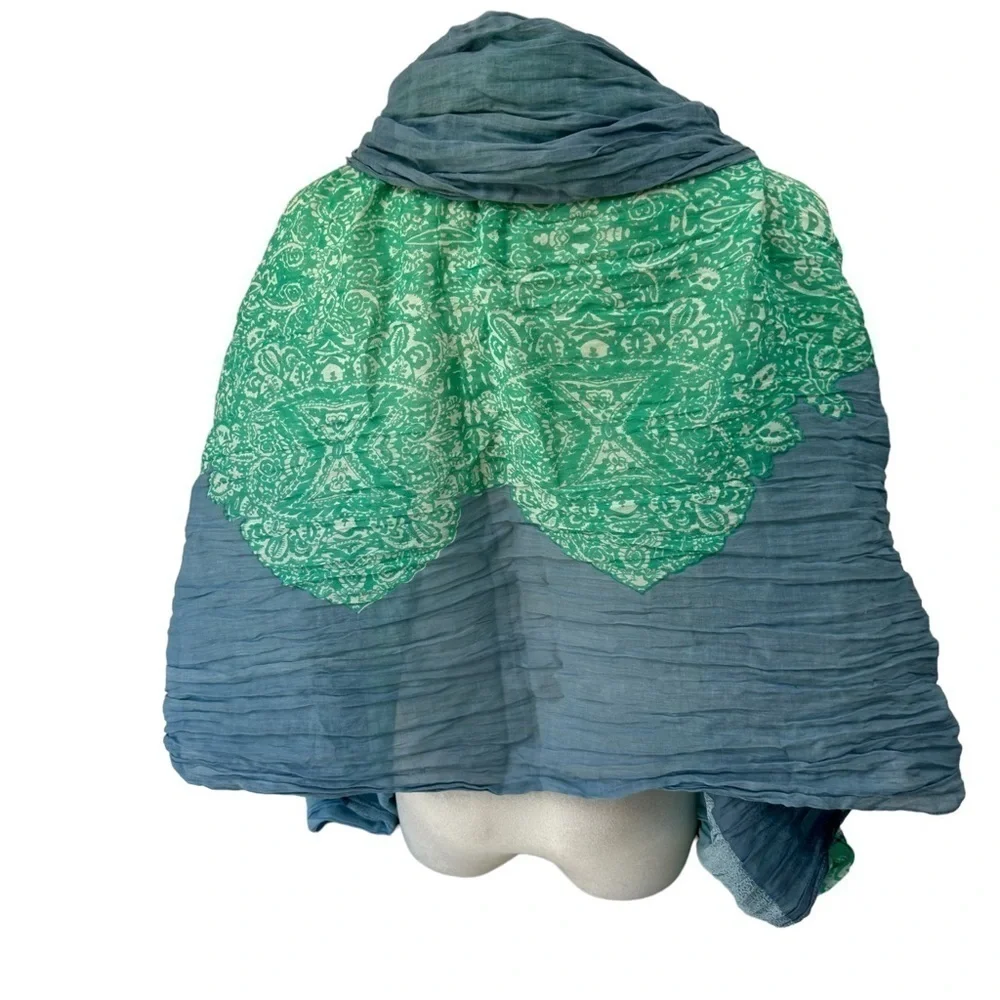 Aqua Blue Oversized Scrunchie Scarf Wrap Sarong